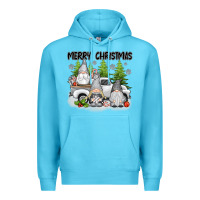 Ocean Blue merry christmas gnomies Premium Hoodie - texasbilliewilder