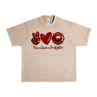 French Oak Peace Love Firefighter Urban Heavy Tee - RanaPortraitStore