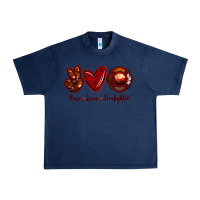 Navy Peace Love Firefighter Urban Heavy Tee - RanaPortraitStore