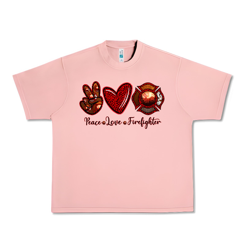 Peace Love Firefighter Urban Heavy Tee by RanaPortraitStore | Teevron