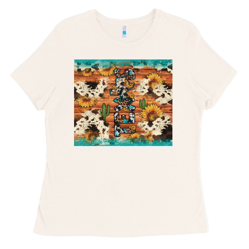 Texas Sunflower Cactus Cowhide Ladies Tee by Artiststas | Teevron