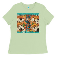 Matcha texas sunflower cactus cowhide Ladies Tee - Artiststas