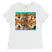 White texas sunflower cactus cowhide Ladies Tee - Artiststas
