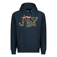 Navy french bulldog christmas joy Premium Hoodie - RanaPortraitStore