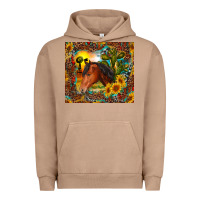 Pigment Burro western horse and sunflower Urban Hoodie - RanaPortraitStore