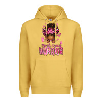 Antique Gold brest cancer warrior afro messy bun Premium Hoodie - texasbilliewilder