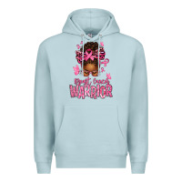 Blue Mist brest cancer warrior afro messy bun Premium Hoodie - texasbilliewilder