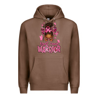Chestnut brest cancer warrior afro messy bun Premium Hoodie - texasbilliewilder