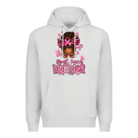 Dove Grey brest cancer warrior afro messy bun Premium Hoodie - texasbilliewilder