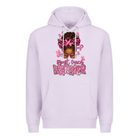 Lilac brest cancer warrior afro messy bun Premium Hoodie - texasbilliewilder