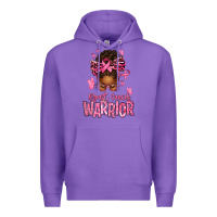 Purple brest cancer warrior afro messy bun Premium Hoodie - texasbilliewilder