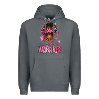 Rock brest cancer warrior afro messy bun Premium Hoodie - texasbilliewilder
