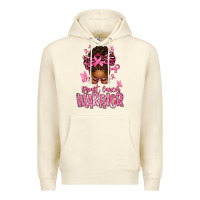 Sandshell brest cancer warrior afro messy bun Premium Hoodie - texasbilliewilder