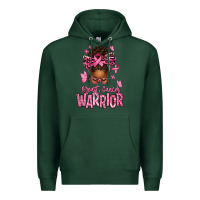 Sports Green brest cancer warrior afro messy bun Premium Hoodie - texasbilliewilder