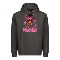 Smoke brest cancer warrior afro messy bun Premium Hoodie - texasbilliewilder