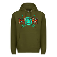 Army Green aztec mom Premium Hoodie - Zillion Design Studio