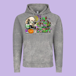Eat Drınk And Be Scary Vintage Hoodie Designed By Adodesignshop