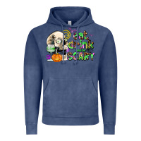 Vintage Denim eat drınk and be scary Vintage Hoodie - AdoDesignShop