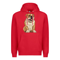 Red english bulldog Premium Hoodie - RanaPortraitStore