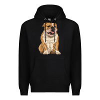 Black english bulldog Premium Hoodie - RanaPortraitStore