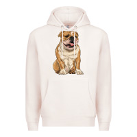 Pale Pink english bulldog Premium Hoodie - RanaPortraitStore