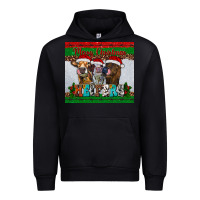 Black merry christmas heifers Urban Hoodie - RanaPortraitStore