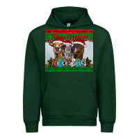 Forest Green merry christmas heifers Urban Hoodie - RanaPortraitStore