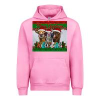 Fuchsia Pink merry christmas heifers Urban Hoodie - RanaPortraitStore