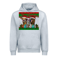 Heather Grey merry christmas heifers Urban Hoodie - RanaPortraitStore