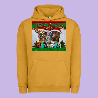 Merry Christmas Heifers Urban Hoodie Designed By Ranaportraitstore