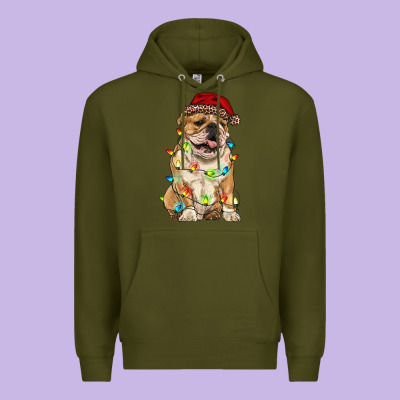 Christmas Bulldog Premium Hoodie Designed By Ranaportraitstore