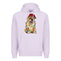 Lilac christmas bulldog Premium Hoodie - RanaPortraitStore