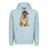 Blue Mist christmas bulldog Premium Hoodie - RanaPortraitStore