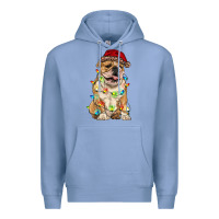 Colony Blue christmas bulldog Premium Hoodie - RanaPortraitStore