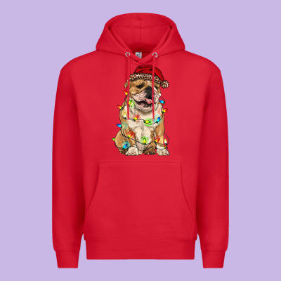 Christmas Bulldog Premium Hoodie Designed By Ranaportraitstore