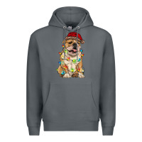 Rock christmas bulldog Premium Hoodie - RanaPortraitStore