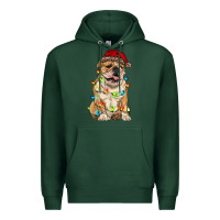 Sports Green christmas bulldog Premium Hoodie - RanaPortraitStore