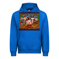 Cobalt merry christmas cow pig and horse Urban Hoodie - RanaPortraitStore