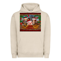 Pigment French Oak merry christmas cow pig and horse Urban Hoodie - RanaPortraitStore