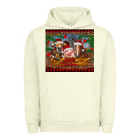 Pigment Pistachio merry christmas cow pig and horse Urban Hoodie - RanaPortraitStore