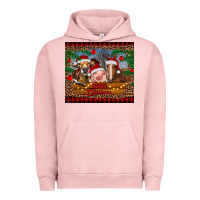 Pigment Salmon merry christmas cow pig and horse Urban Hoodie - RanaPortraitStore