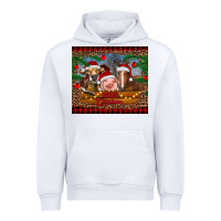 White merry christmas cow pig and horse Urban Hoodie - RanaPortraitStore