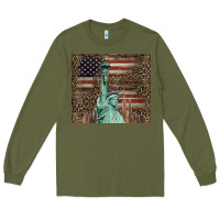 Army Green statue of liberty tumbler Long Sleeve Tee - BarkalooDesign