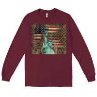 Burgundy statue of liberty tumbler Long Sleeve Tee - BarkalooDesign