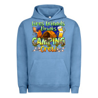 Pigment Pebble Blue fires friends drinks camping crew Urban Hoodie - Zillion Design Studio