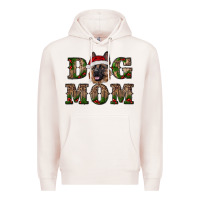 Pale Pink chriistmas dog mom with german shepherd Premium Hoodie - RanaPortraitStore