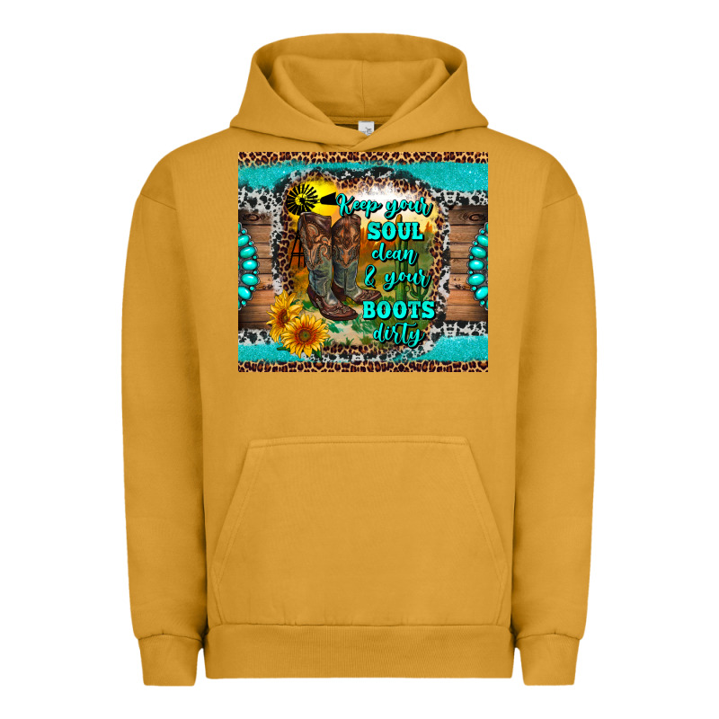 Keep Your Soul Clean And Your Boots Dirty Urban Hoodie by RanaPortraitStore | Teevron