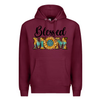 Burgundy blessed mom Premium Hoodie - RanaPortraitStore