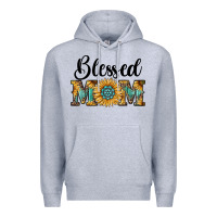 Heather Grey blessed mom Premium Hoodie - RanaPortraitStore