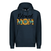 Navy blessed mom Premium Hoodie - RanaPortraitStore